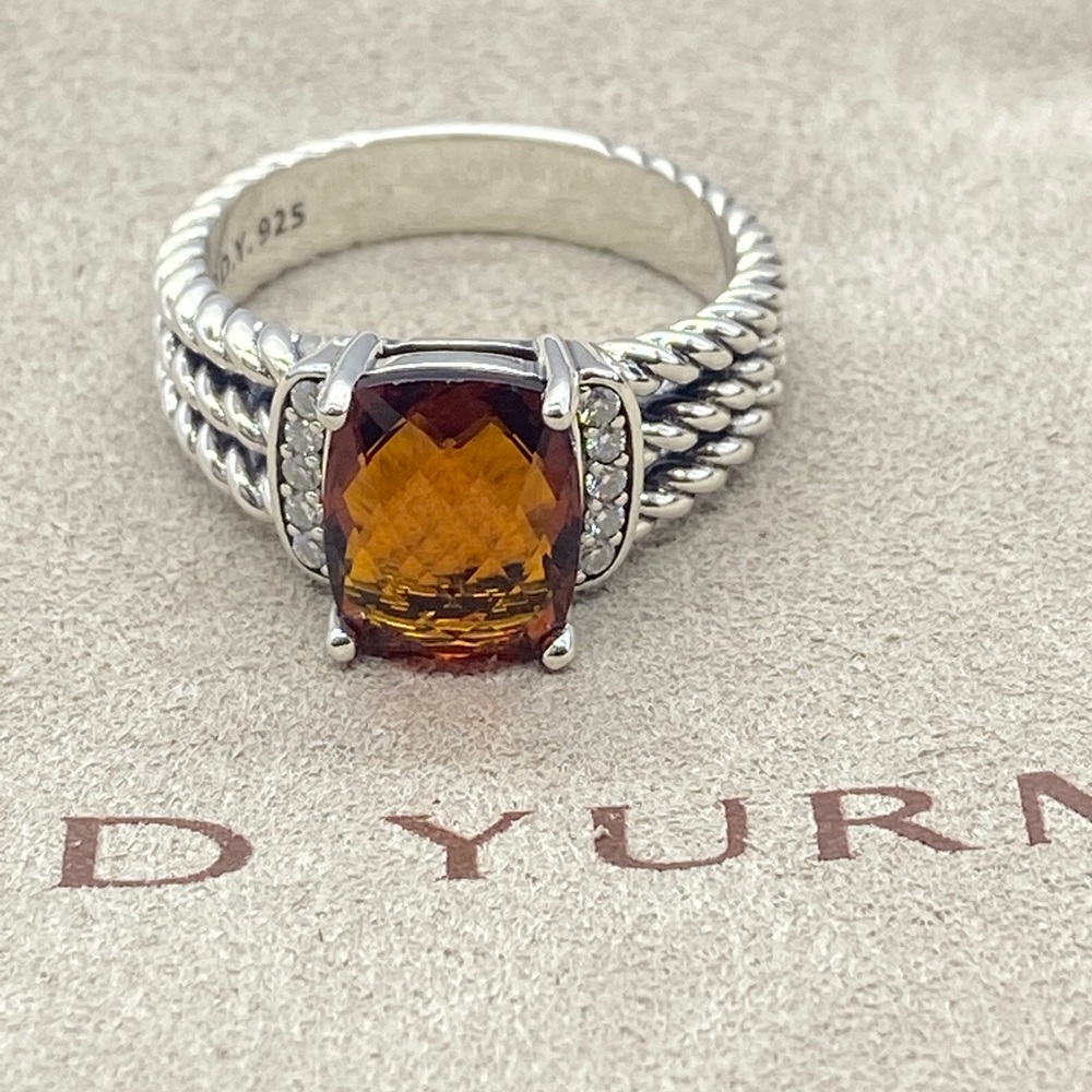 David Yurman Wheaton Petite Citrine diamond ring